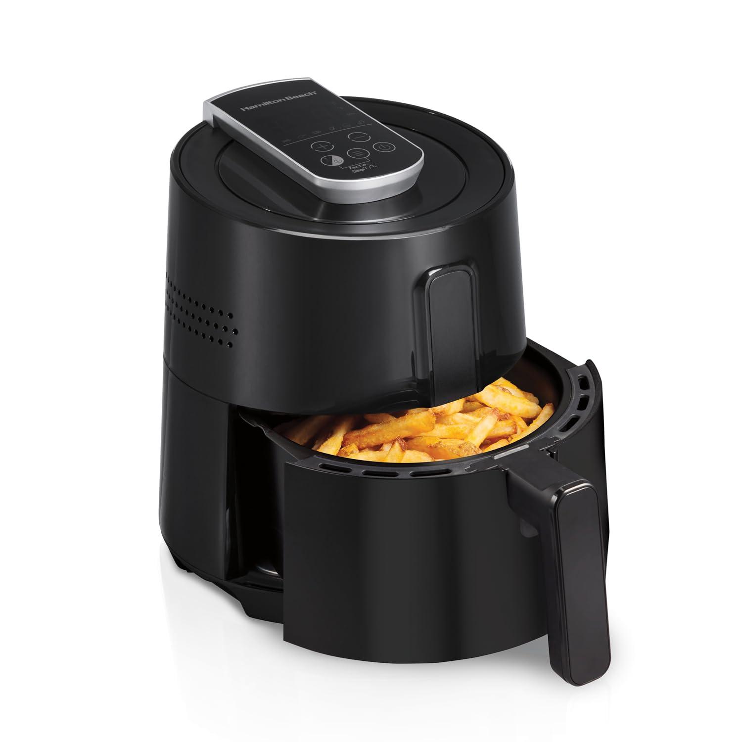 Hamilton Beach Air Fryer Oven 3.7 Quarts, Digital with 6 Presets, Easy to Clean Nonstick Basket, Black 35050
