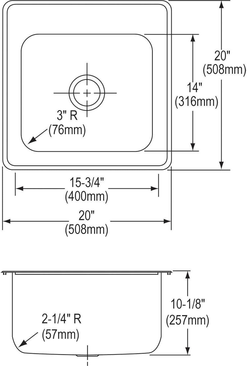 Celebrity 20" L x 20" W Drop-in Kitchen sink