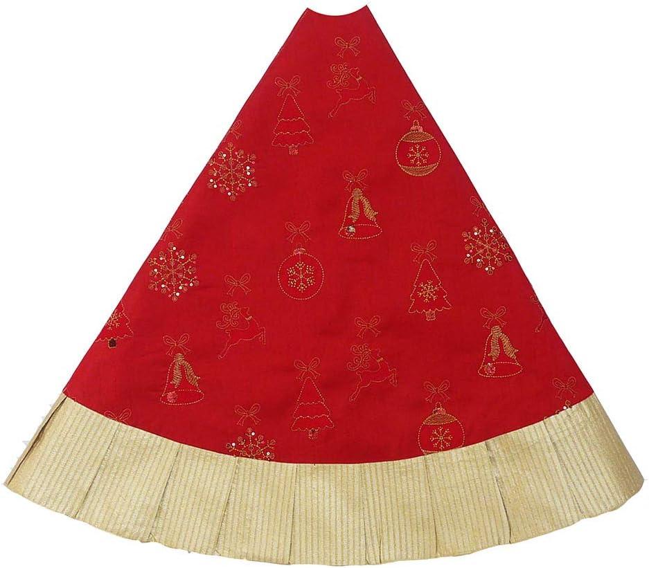 Kurt Adler 60" Red and Gold Ornament Tree Skirt