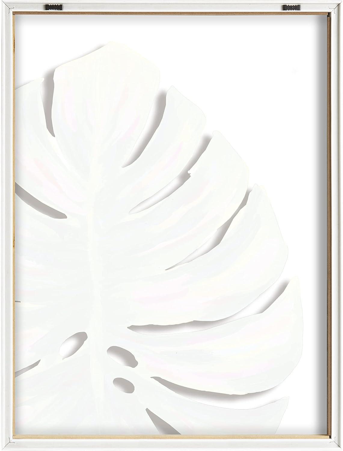 18" x 24" Blake Monstera Framed Printed Glass by Jessi Raulet - Kate & Laurel: Tropical Wall Decor, Vertical Display