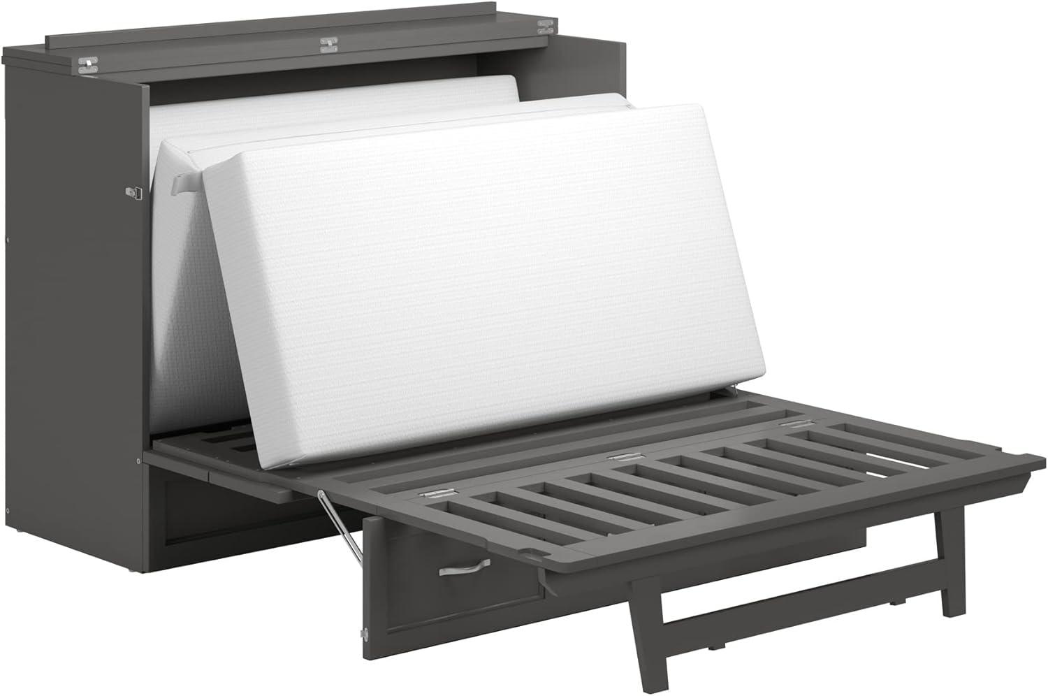 AFI Northfield Grey Full Solid Wood Murphy Bed Chest