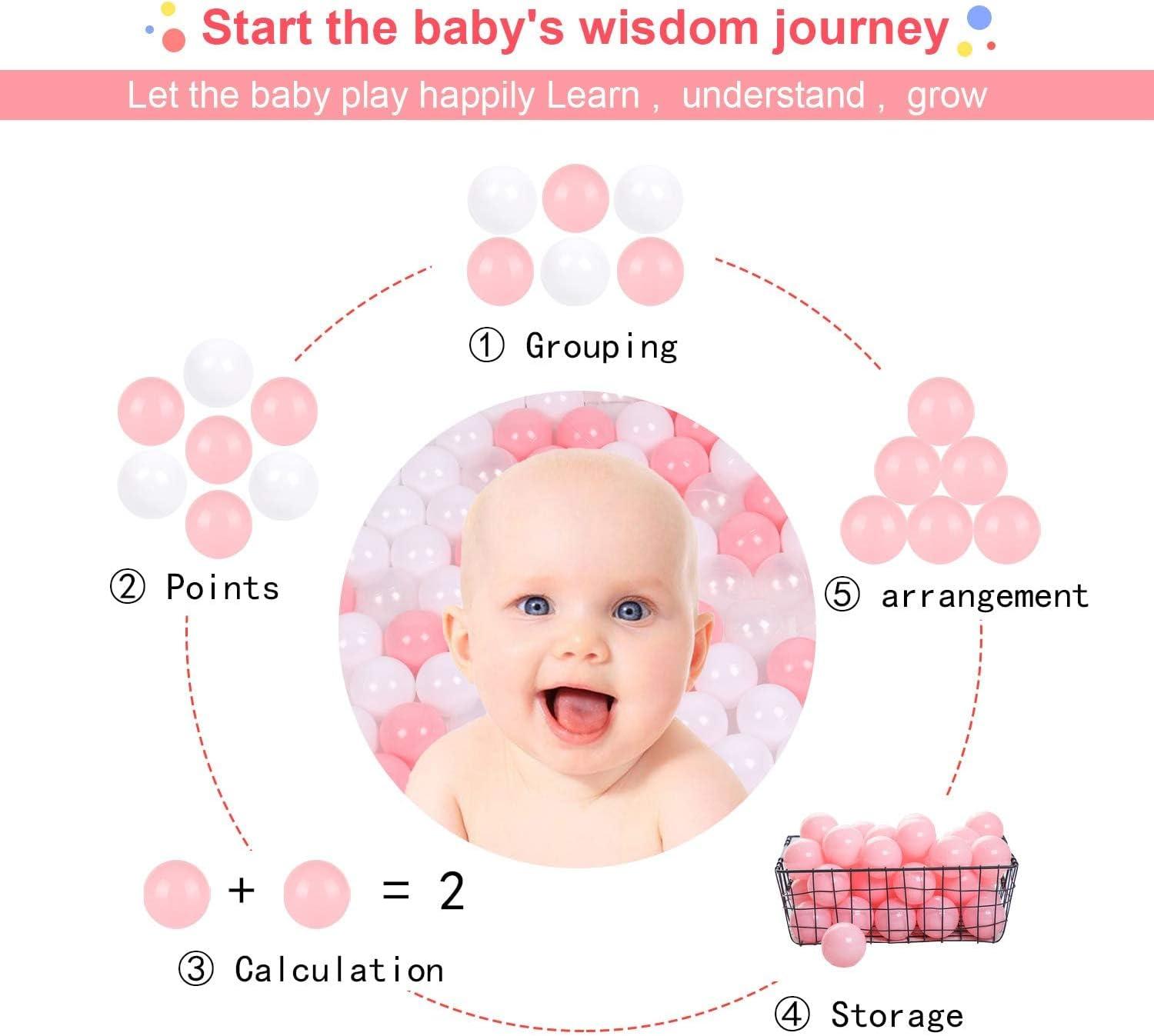 Anvazise 100Pcs Ball Pit Balls Thickened Eco-friendly Smooth Reusable Bite-resistant Hand-on Ability PE Material Macaron Color Pit Balls Kindergarten Toy