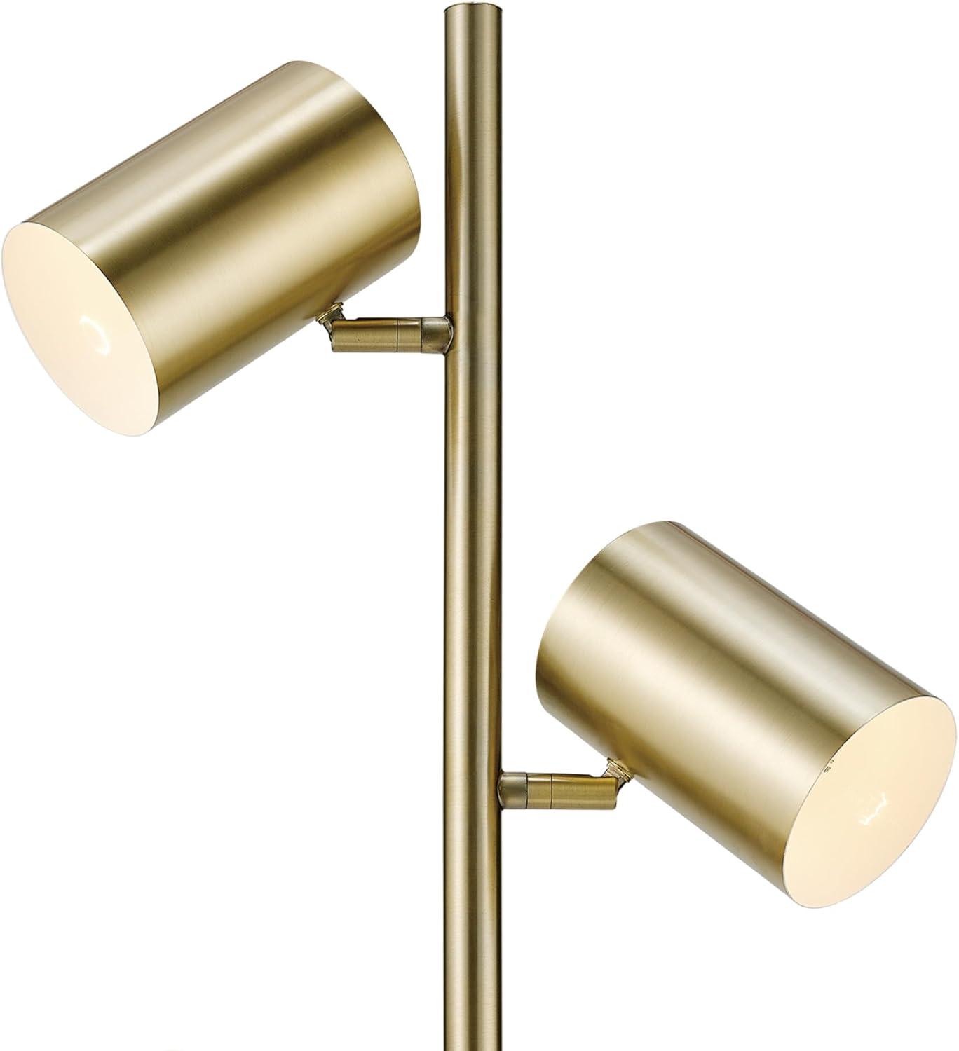 Globe Electric Pratt 63" 3-Light Matte Soft Gold Floor Lamp with Large Weighted Base, 67604