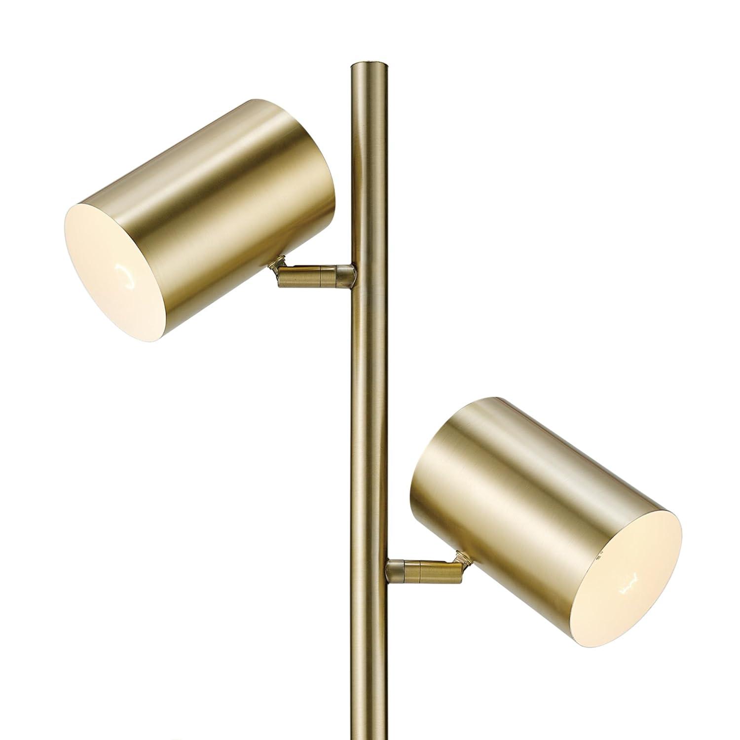 Globe Electric Pratt 63" 3-Light Matte Soft Gold Floor Lamp with Large Weighted Base, 67604