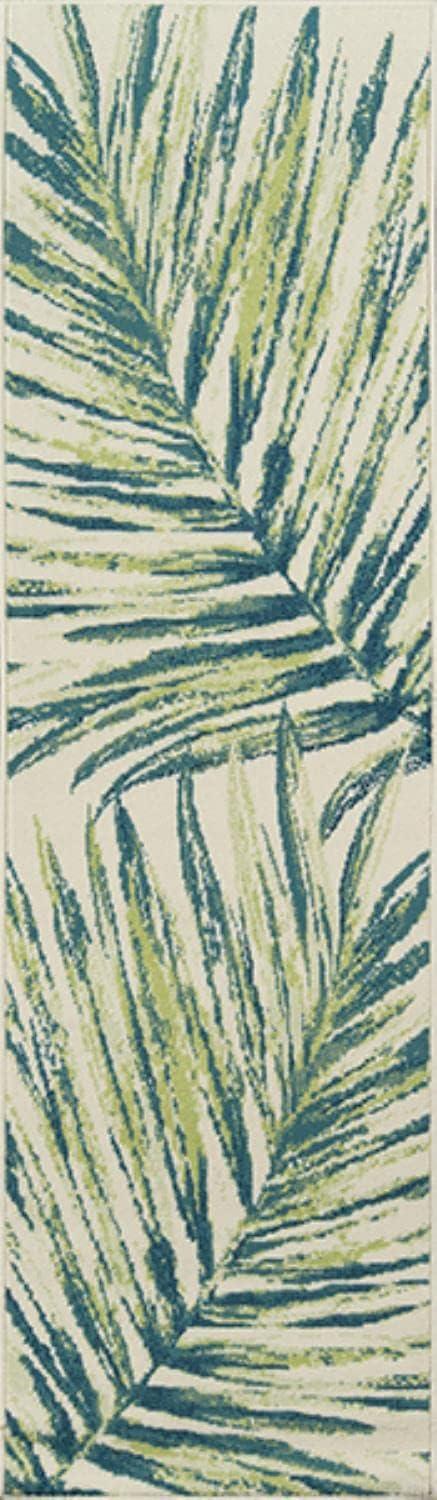 Palm Leaf Area Rug in Green (10 ft. 10 in. L x 7 ft. 10 in. W (28.4 lbs.))