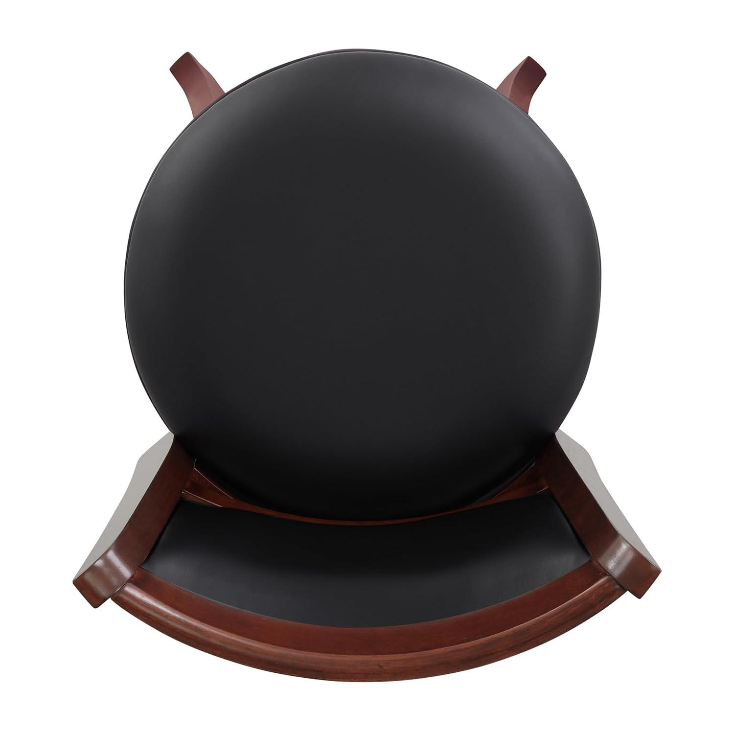 Lexicon Shapel Faux Leather Swivel Bar Stool in Dark Cherry