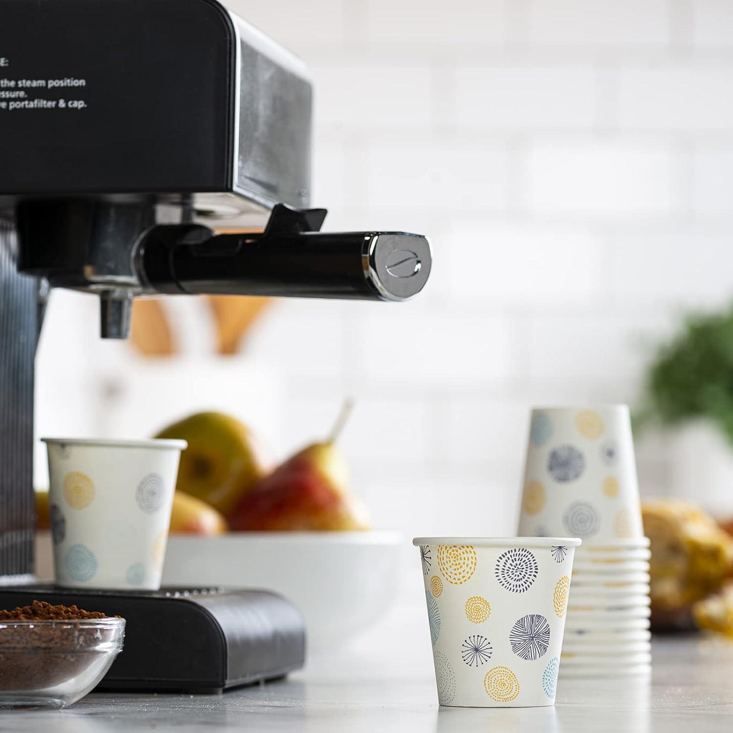 GUSTO [3 oz. - 100 Count Small Paper Cups, Disposable Mini Bathroom Mouthwash Cups - Eco-Friendly and Versatile - Floral