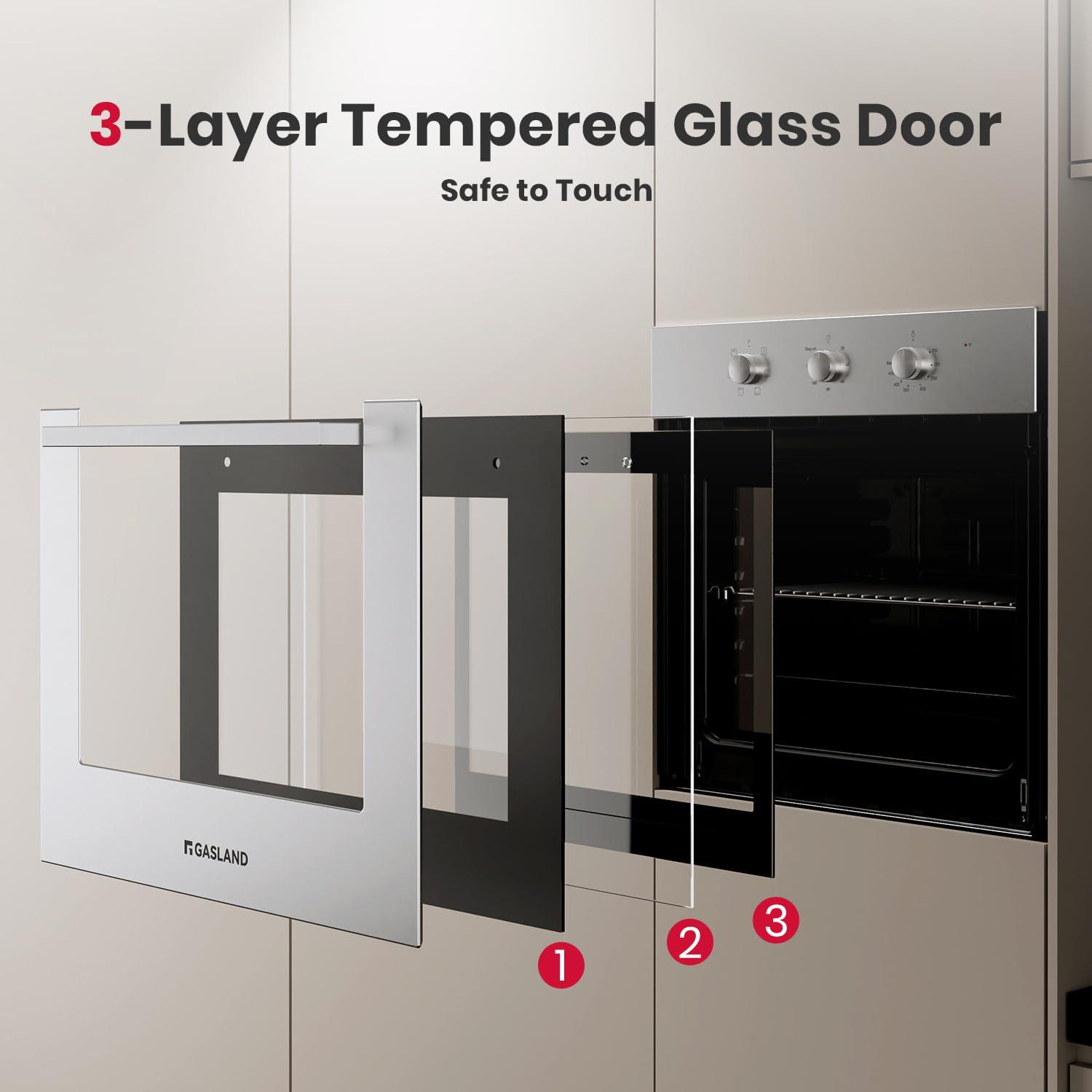 GASLAND 24" 2.3 cu. ft. Electric Single Wall Oven With 6 Cooking Functions ES606MS