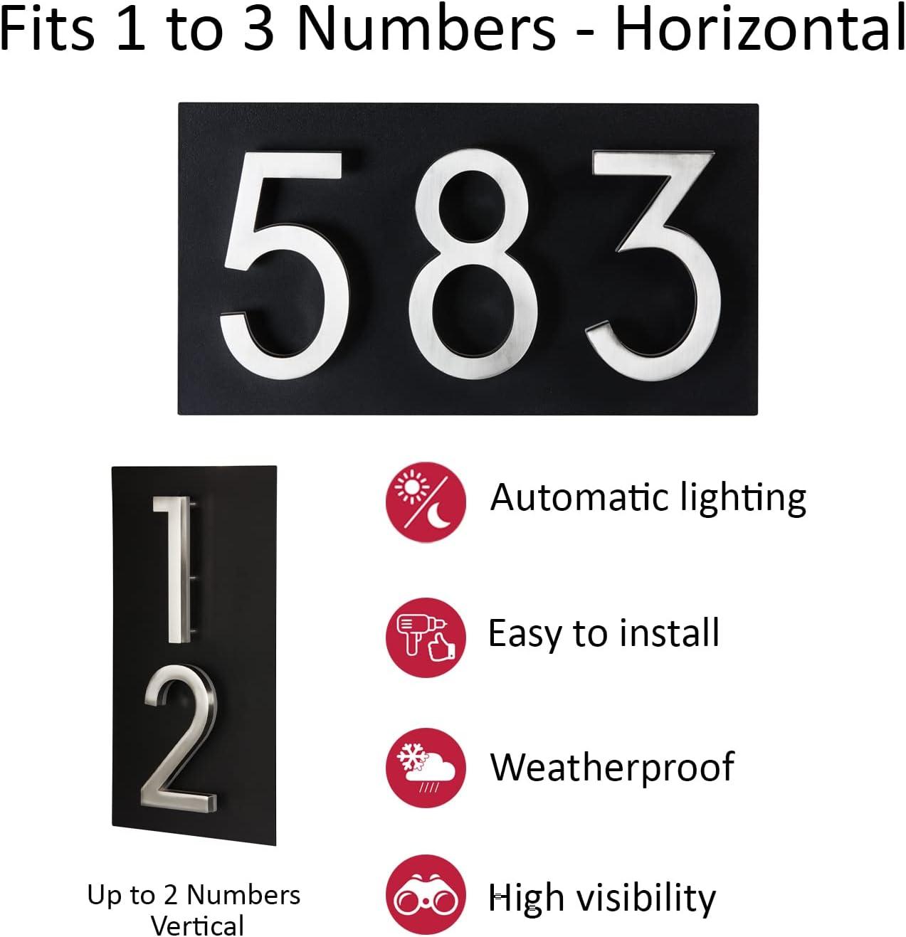 Address Plaque for Backlit LED Numbers, Black