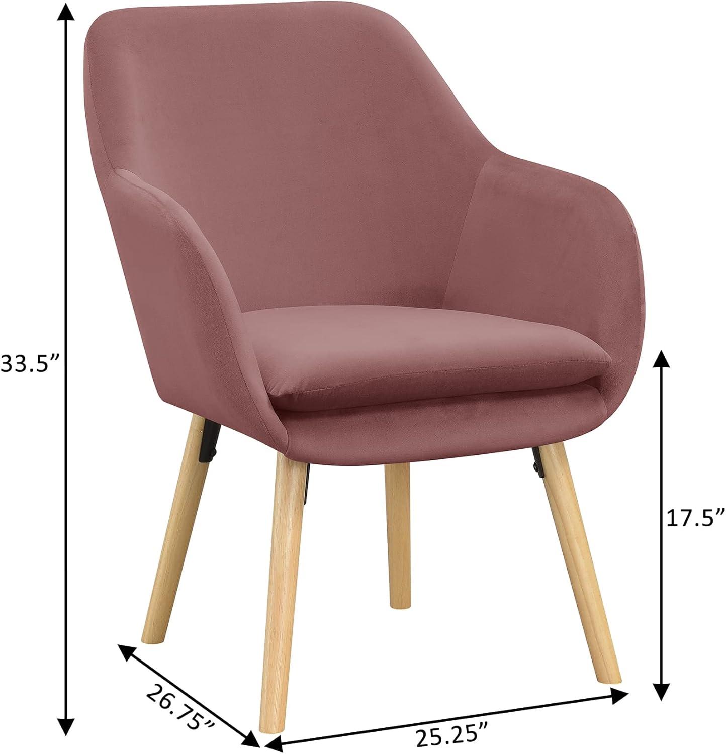 Convenience Concepts Take a Seat Charlotte Accent Chair, Blush Velvet