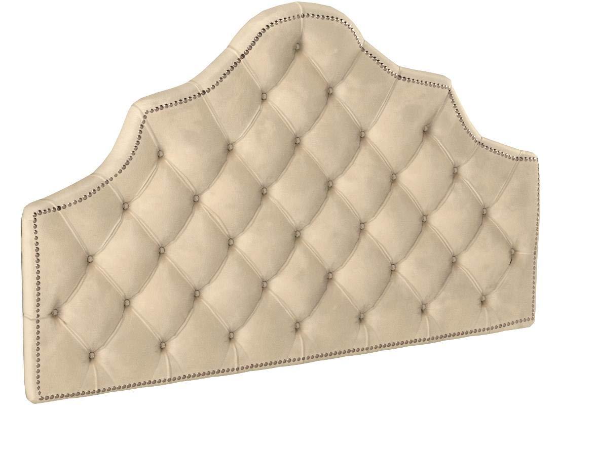 SAFAVIEH Arebelle Rustic Glam Tufted Headboard with Nail Heads, King, Chocolate