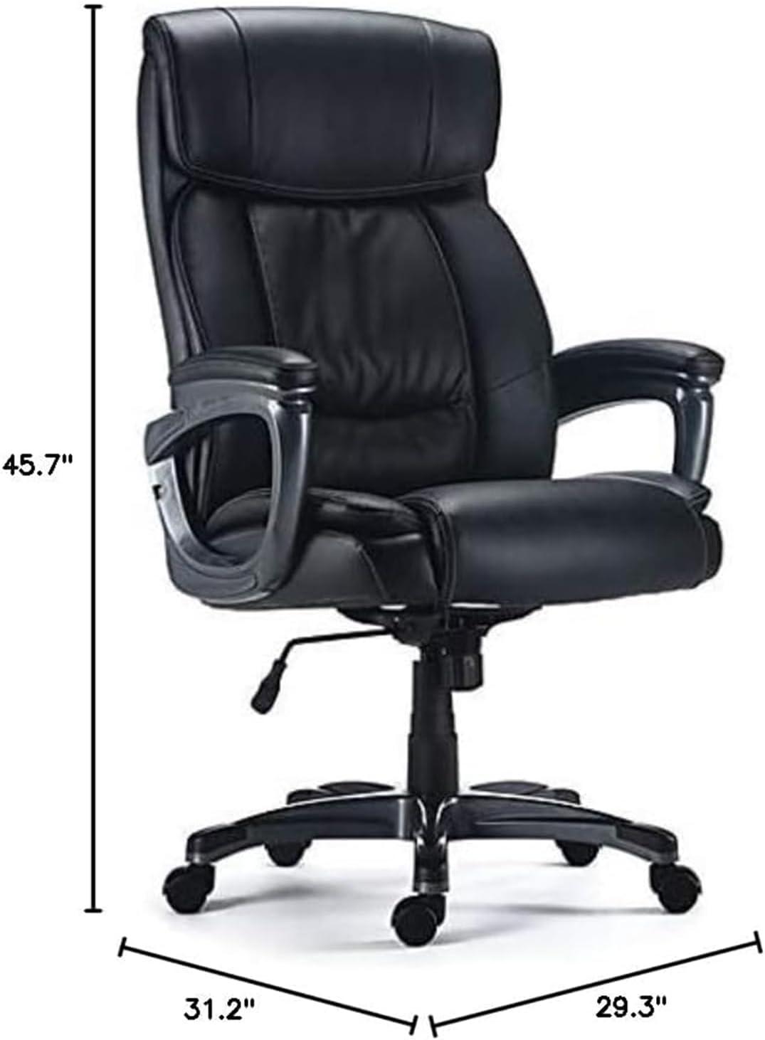 Black Bonded Leather Big & Tall Executive Office Chair