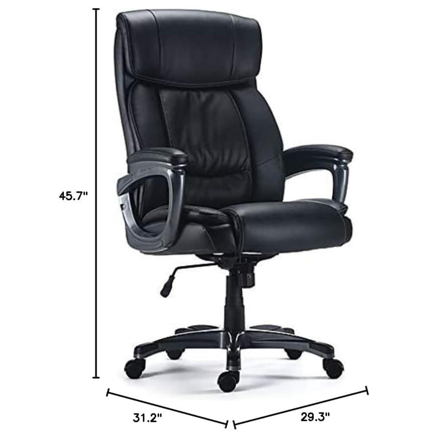 Black Bonded Leather Big & Tall Executive Office Chair
