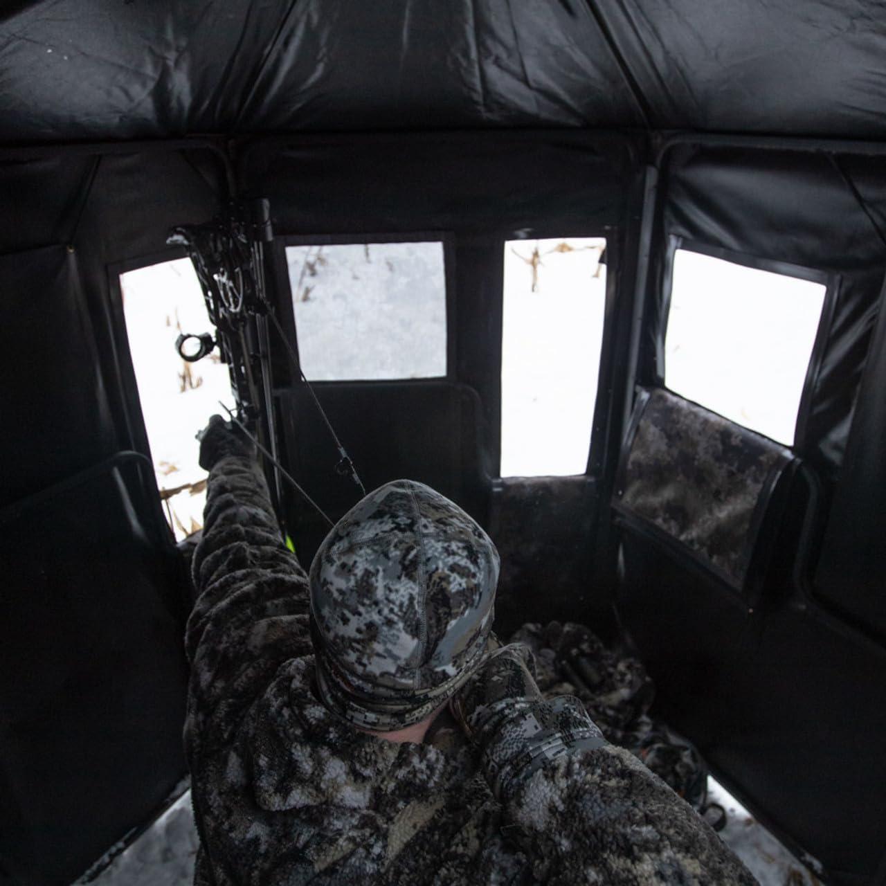 Durable Camo Concealing Ground Hunting Blind with Magnetic Closures