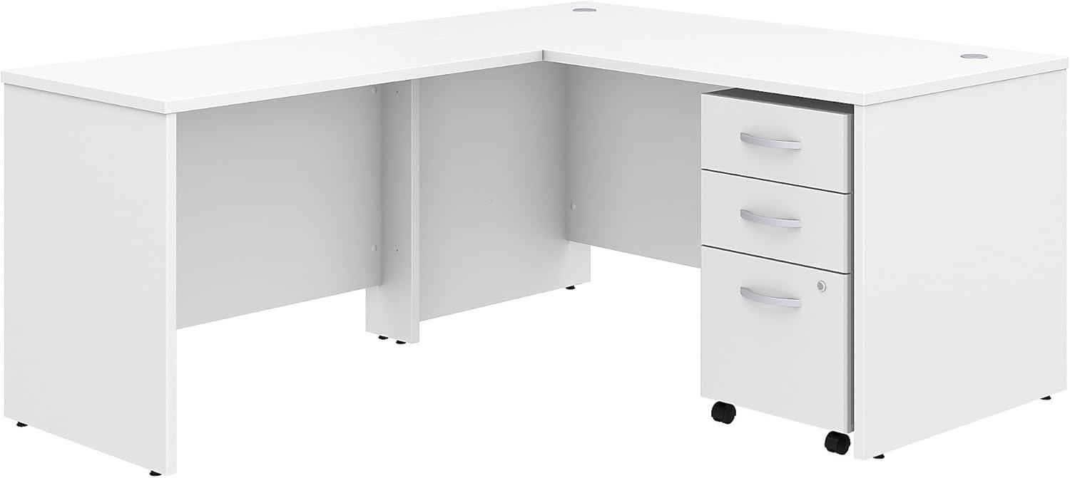 Bush Business Furniture Studio C L Shaped Desk with Mobile File Cabinet and Return