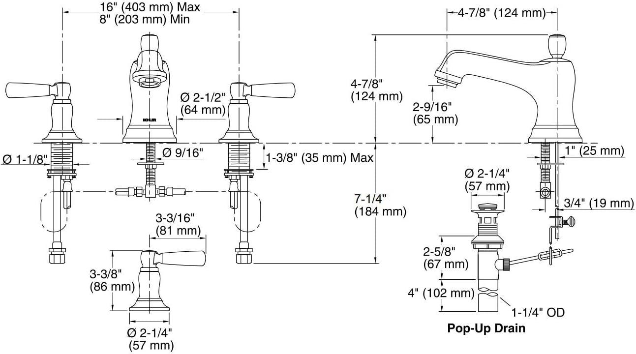 Bancroft Widespread Bathroom Faucet with Drain Assembly