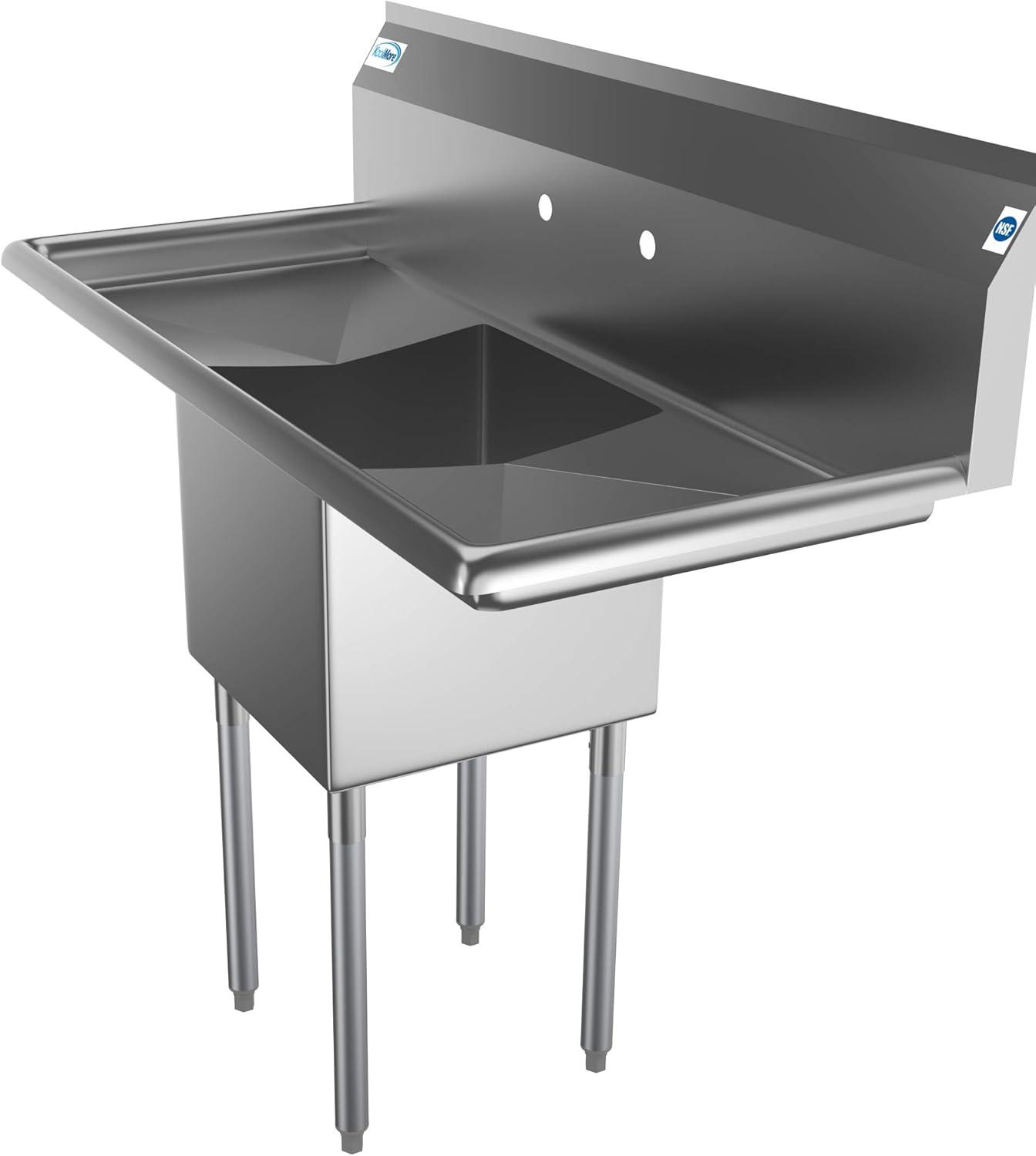 Stainless Steel Commercial Kitchen Prep Sink with Dual Drainboards