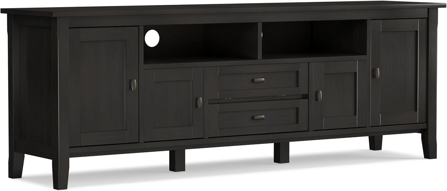 Simpli Home Warm Shaker 72"W Solid Wood TV Stand for TVs up to 80" with 4 Storage Cabinets and 2 Drawers