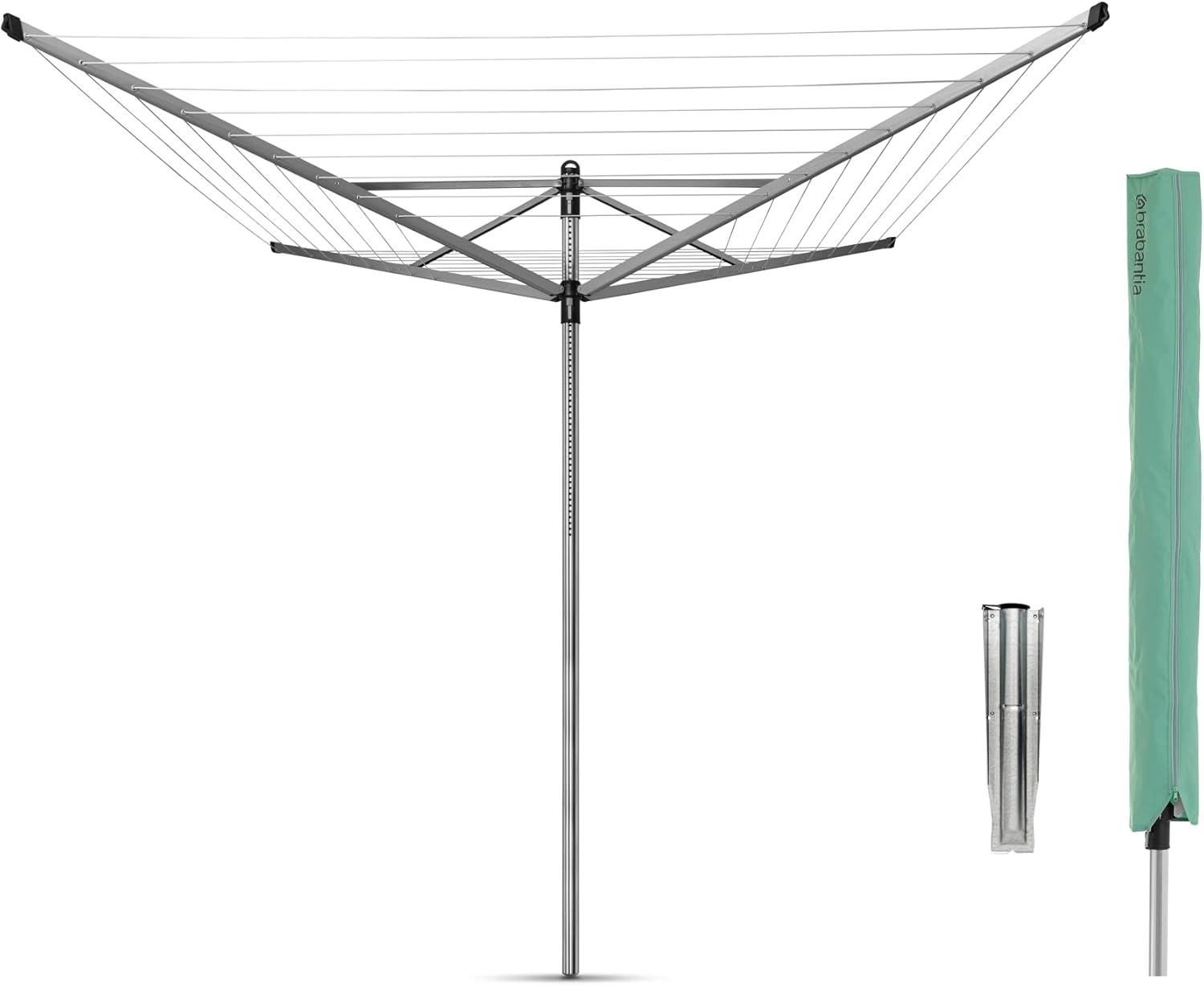 Brabantia Brabantia Lift-O-Matic Outdoor Clothesline (164 Feet), with Metal Ground Spike and Protective Cover