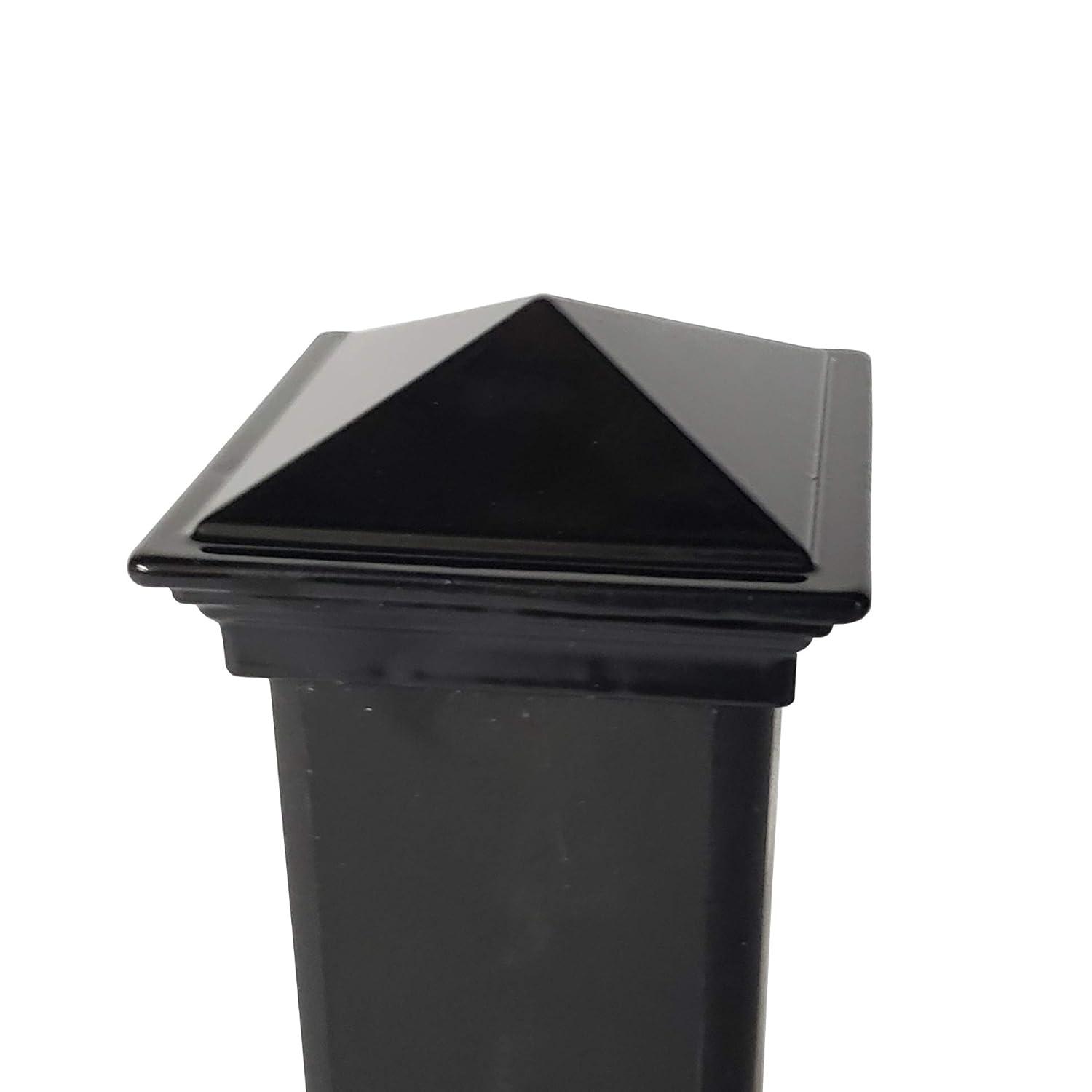 2" x 2" Aluminium Pyramid Post Cap for Metal Posts - Pressure Fit - Black (DHPPC20F)