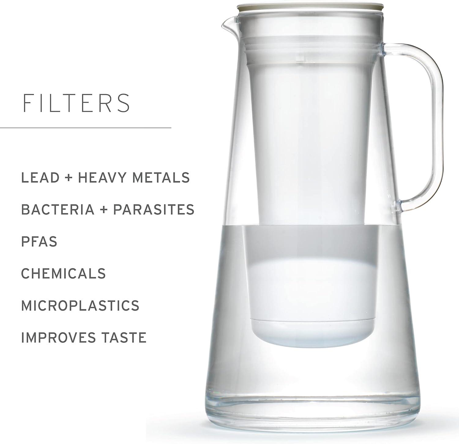 Pebble BPA-Free 7-Cup Water Filter Pitcher with Carbon Filter