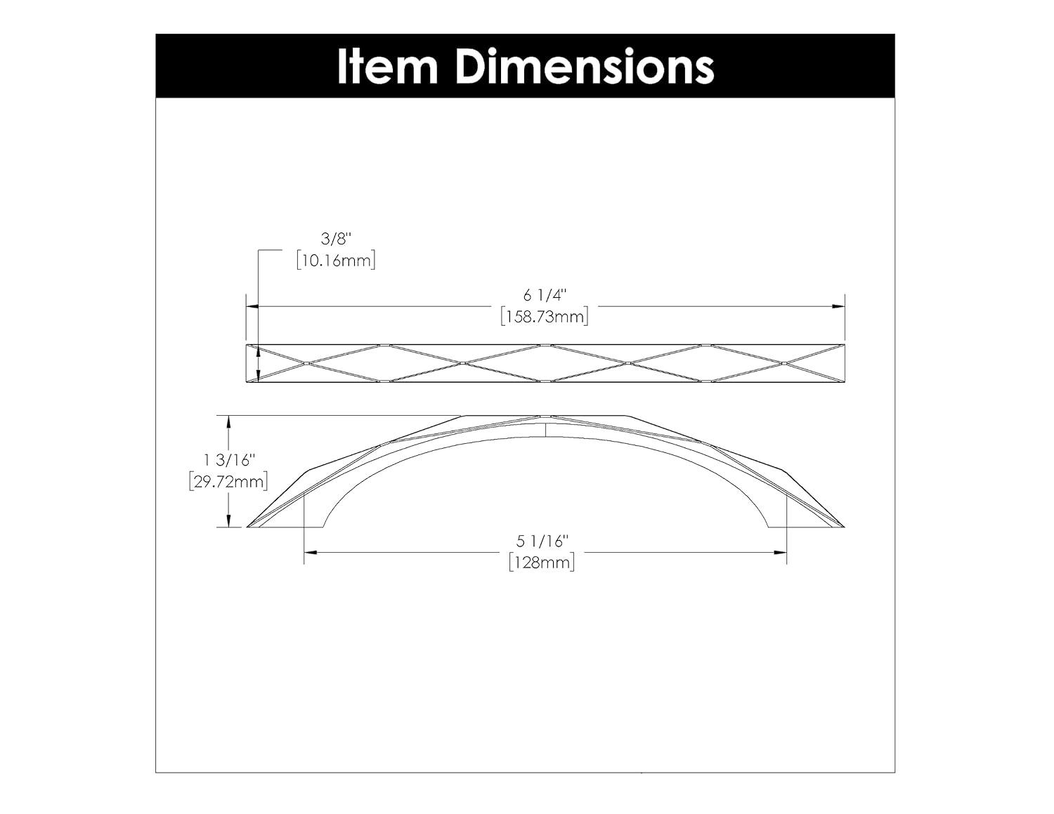Karat Kitchen Cabinet Handles, Solid Core Drawer Pulls for Cabinet Doors, 5-1/16" (128mm)
