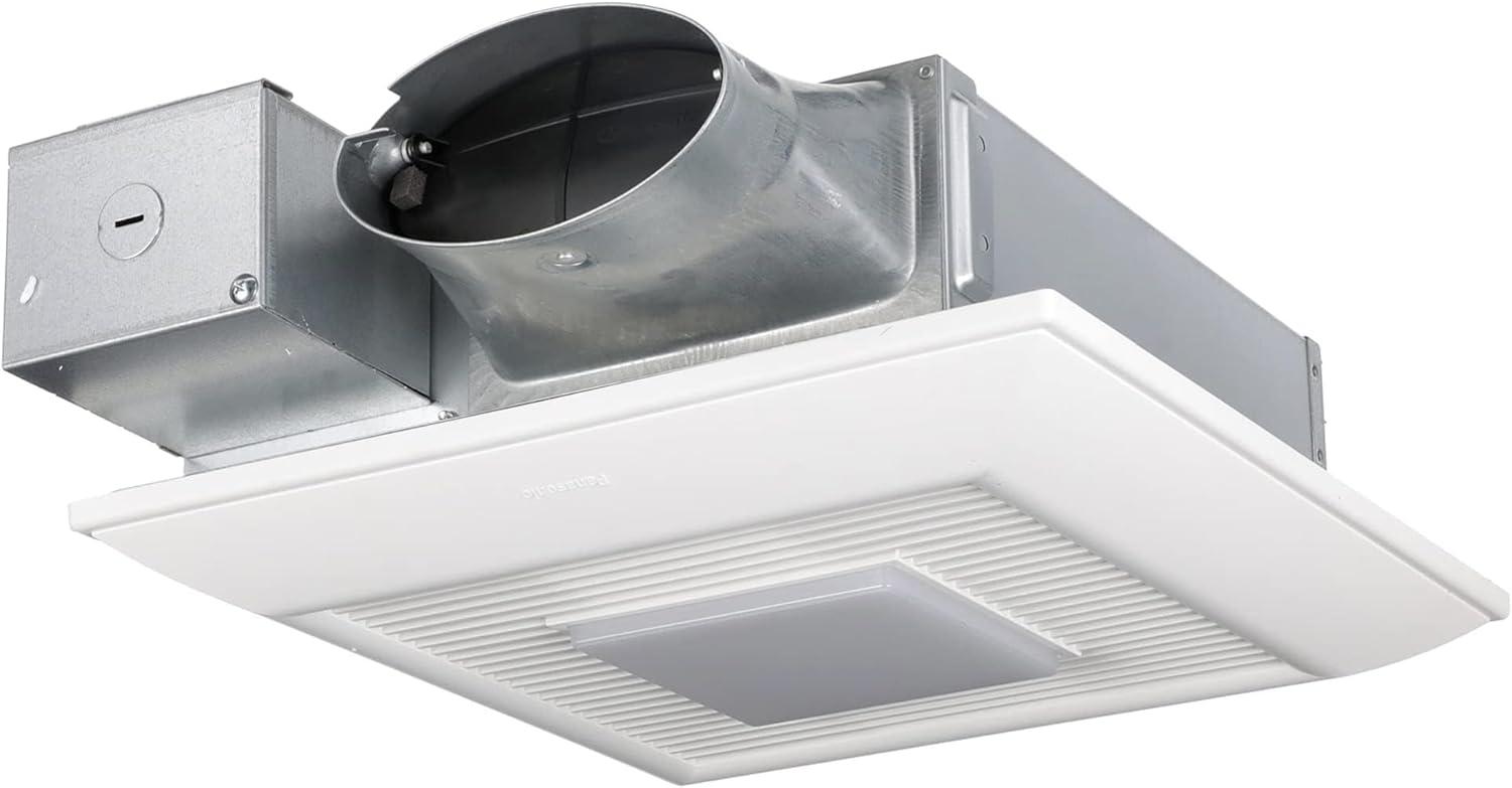 Panasonic WhisperValue Ceiling/Wall Mount Bathroom Exhaust Fan with Dimmable LED Light, 50-80-100 CFM, FV-0510VSL1