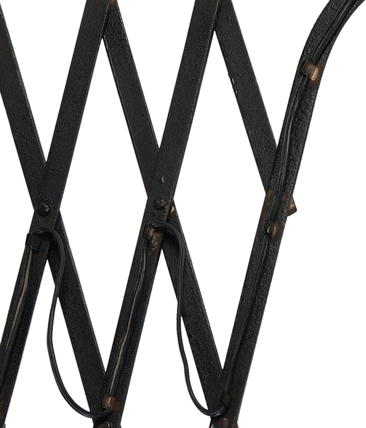 Antique Black Iron Accordion Arm Wall Sconce, 18 inch