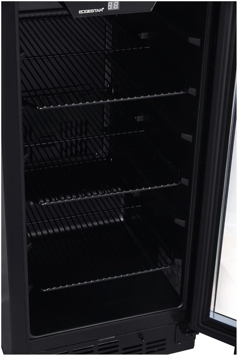 EdgeStar 15-in W 80 -Can Capacity Black Built-in/Freestanding Indoor Beverage Refrigerator with Glass Door