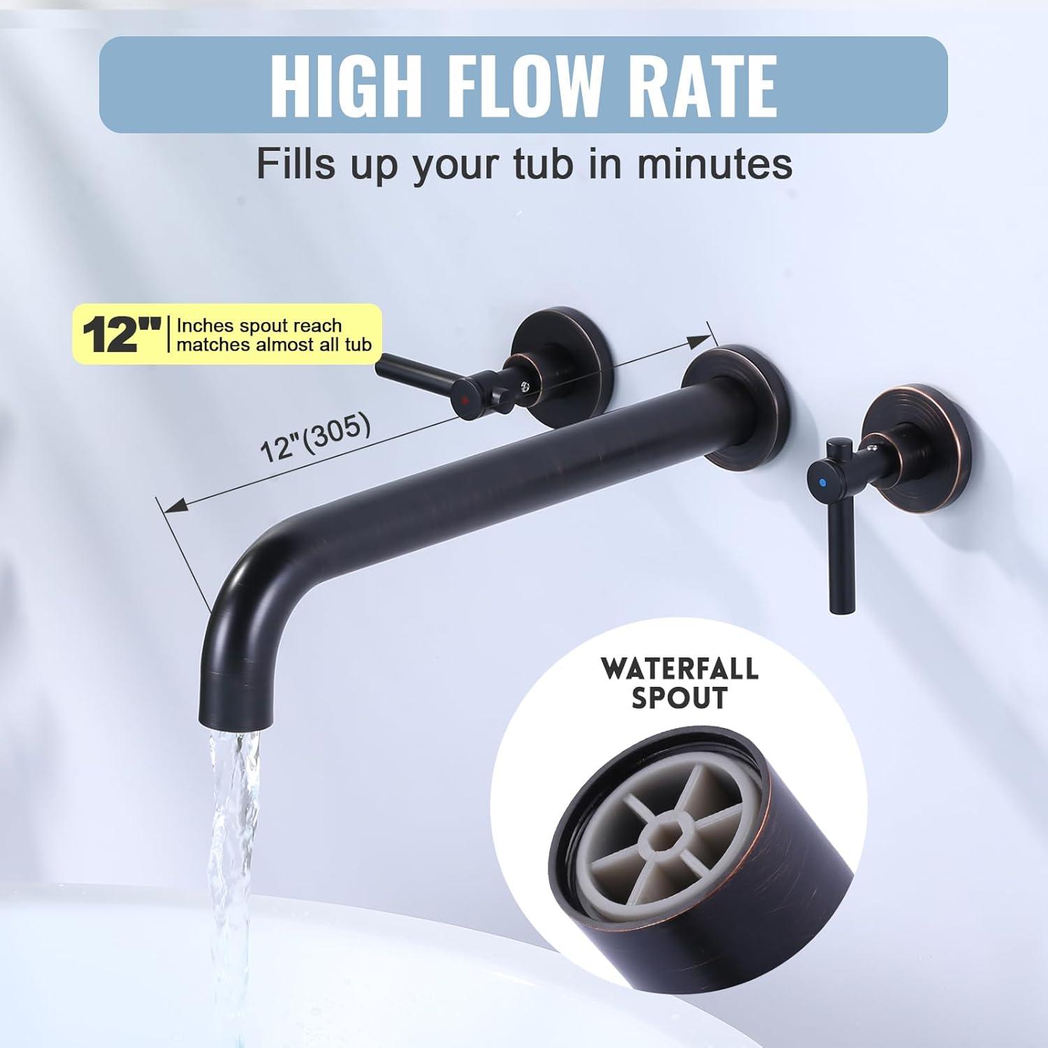 Aleasha AL-4E26RB Wall Mounted Optional Bathroom Faucet
