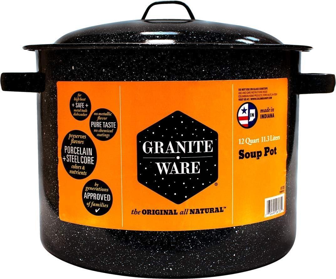 Granite Ware 12-Quart Stock Pot - Speckled Black