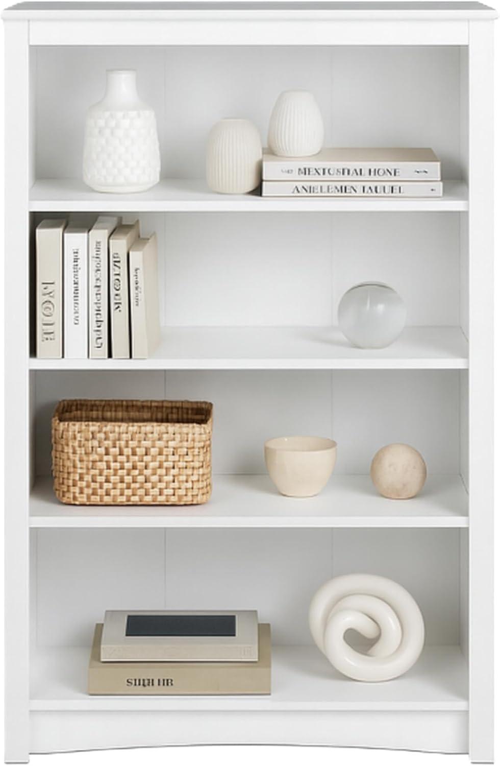Home Office 4-Shelf Standard Bookcase, 31.5 in. W x 48 in. H x 13 in. D, White