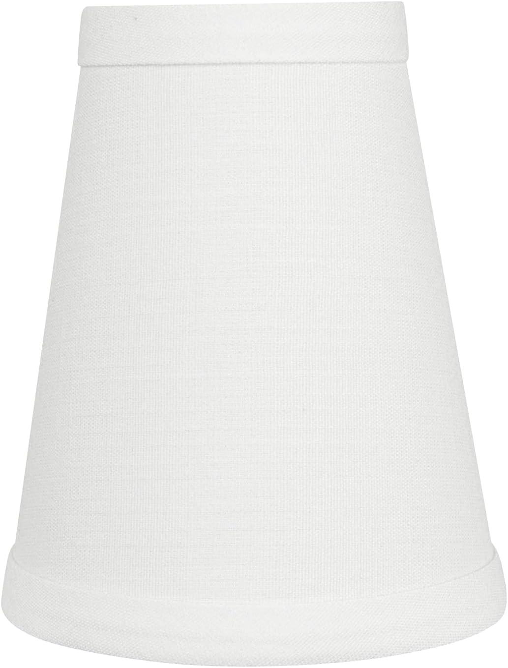 Aspen Creative 32080-5 Small Hardback Empire Shape Chandelier Clip-On Lamp Shade Set (5 Pack), Transitional Design in Off White, 4" bottom width (2.5" x 4" x 5")