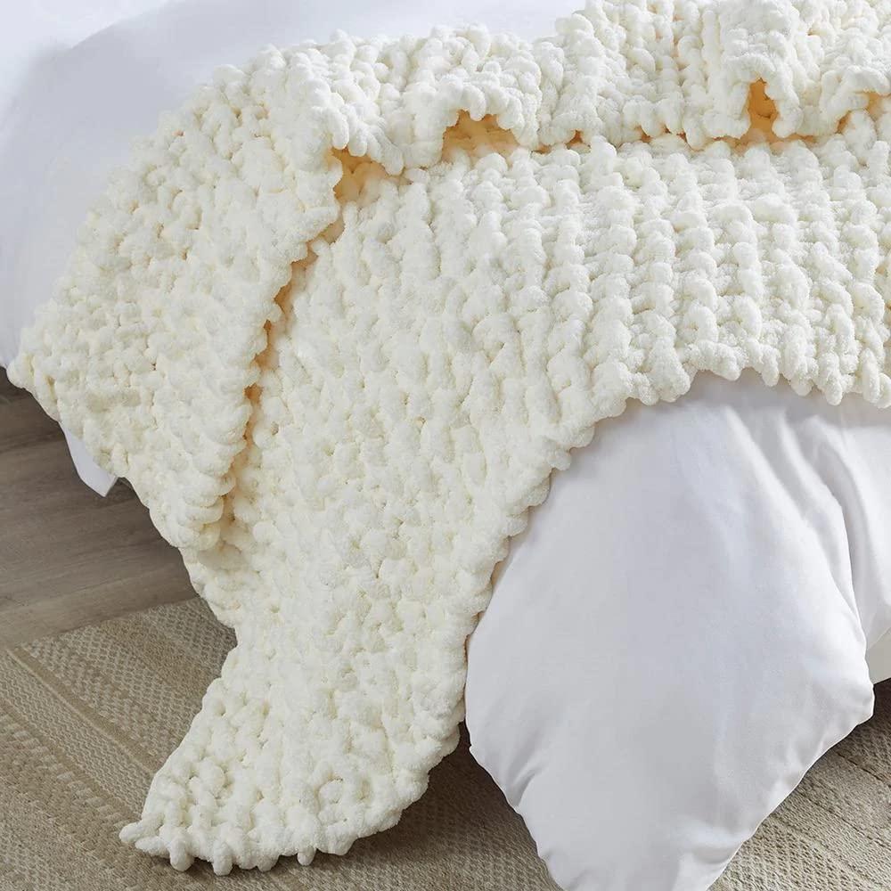 Madison Park Chenille Chunky Knit Throw