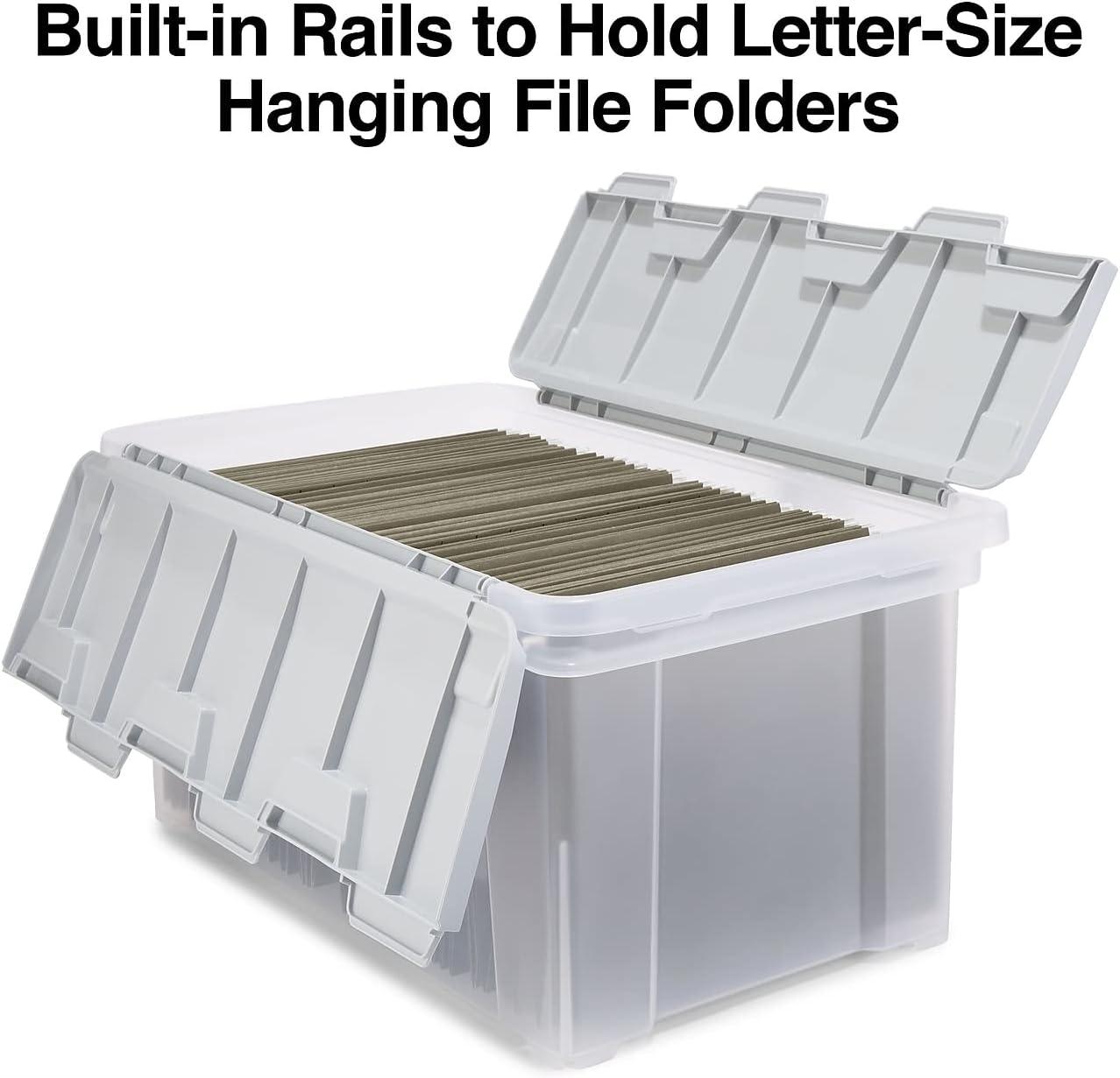 Staples Wing Lid File Totes Letter Size Clear (140166/139585)