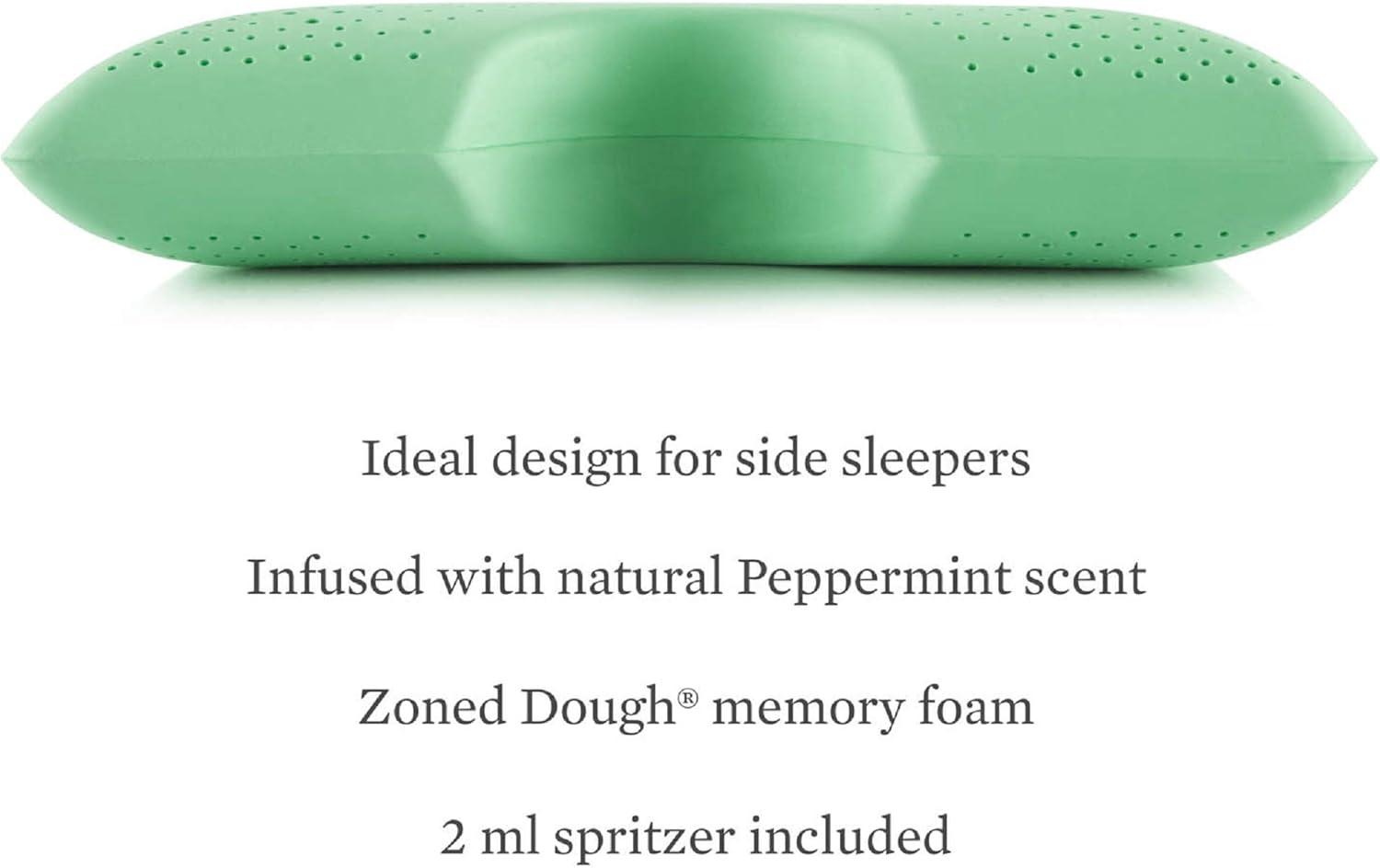 Queen Green Memory Foam Pillow with Peppermint Infusion