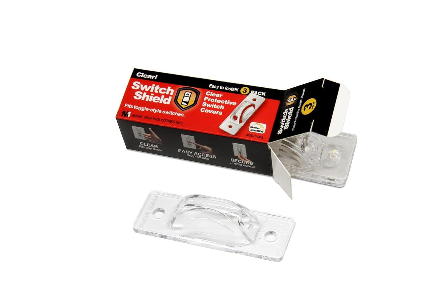Clear Light Switch Guard / Cover (3 Pack) Toggle Style, Child-Safe, Home & Office