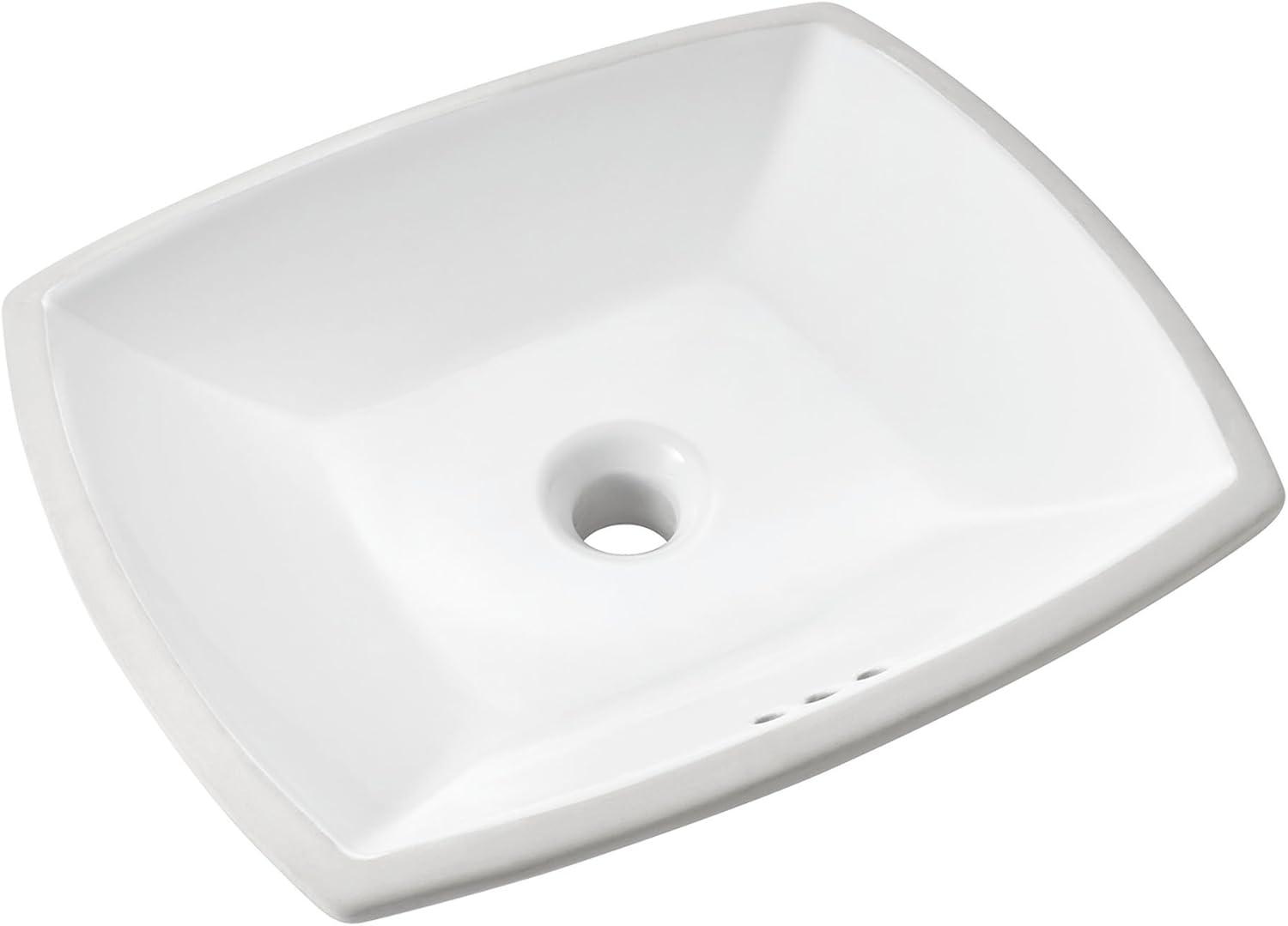 American Standard Edgemere 16.125'' White Vitreous China Rectangular Bathroom Sink with Overflow