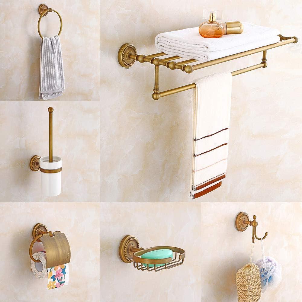 7PCS Bathroom Vintage Hardware Complete Toilet Accessories Set Copper Finish Towel Bar