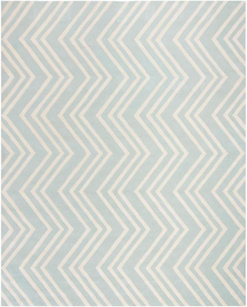 SAFAVIEH Kids Wave Chevron Wool Area Rug, Mint/Ivory, 6' x 9'