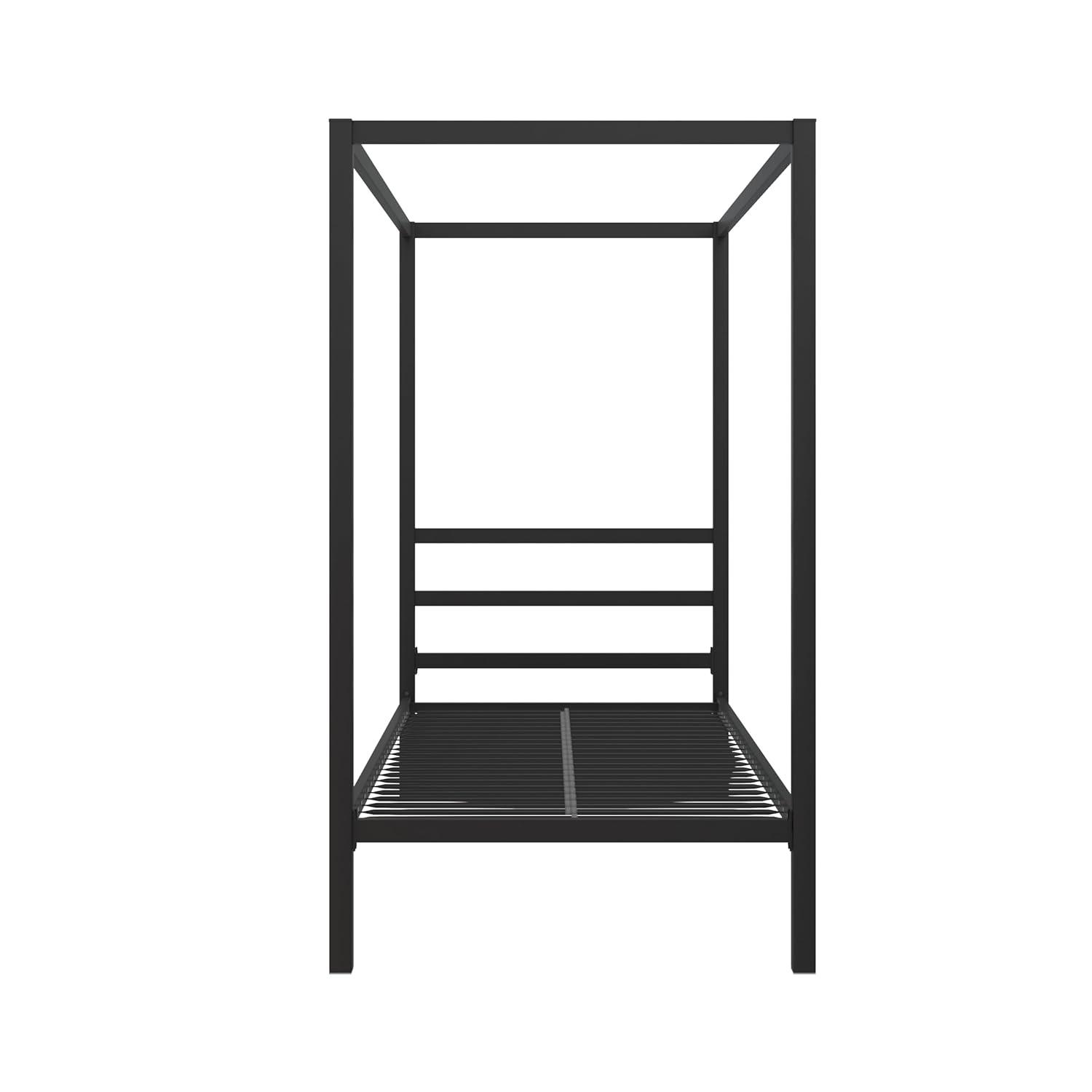 DHP Modern Metal Canopy Bed, Twin, Black