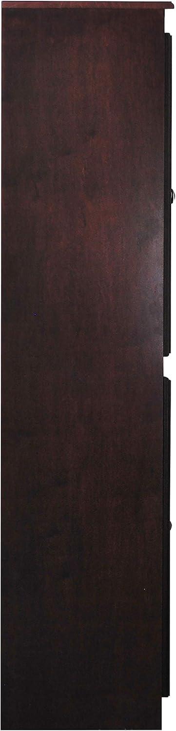 Cherry Finish Adjustable 72" Wood Storage Cabinet