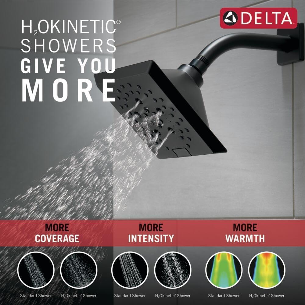 H2Okinetic 5-Spray Modern Square Raincan Shower Head 1.75 GPM