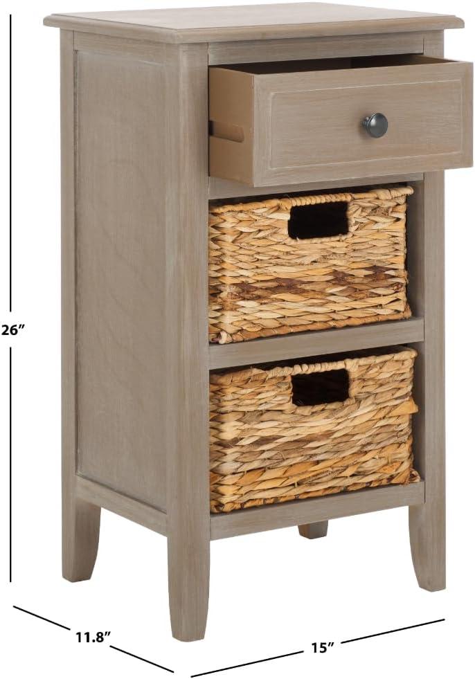 Everly Drawer Side Table - Taupe - Safavieh.