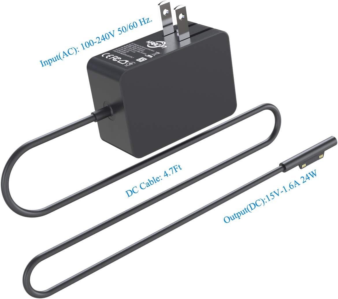 Black 24W Power Adapter for Microsoft Surface Go