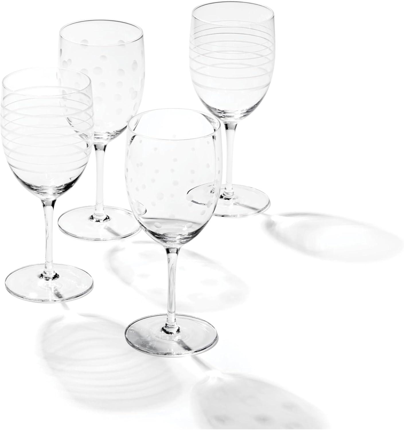 Oneida 4pc 14oz Mingle Etched Wine Glass Set