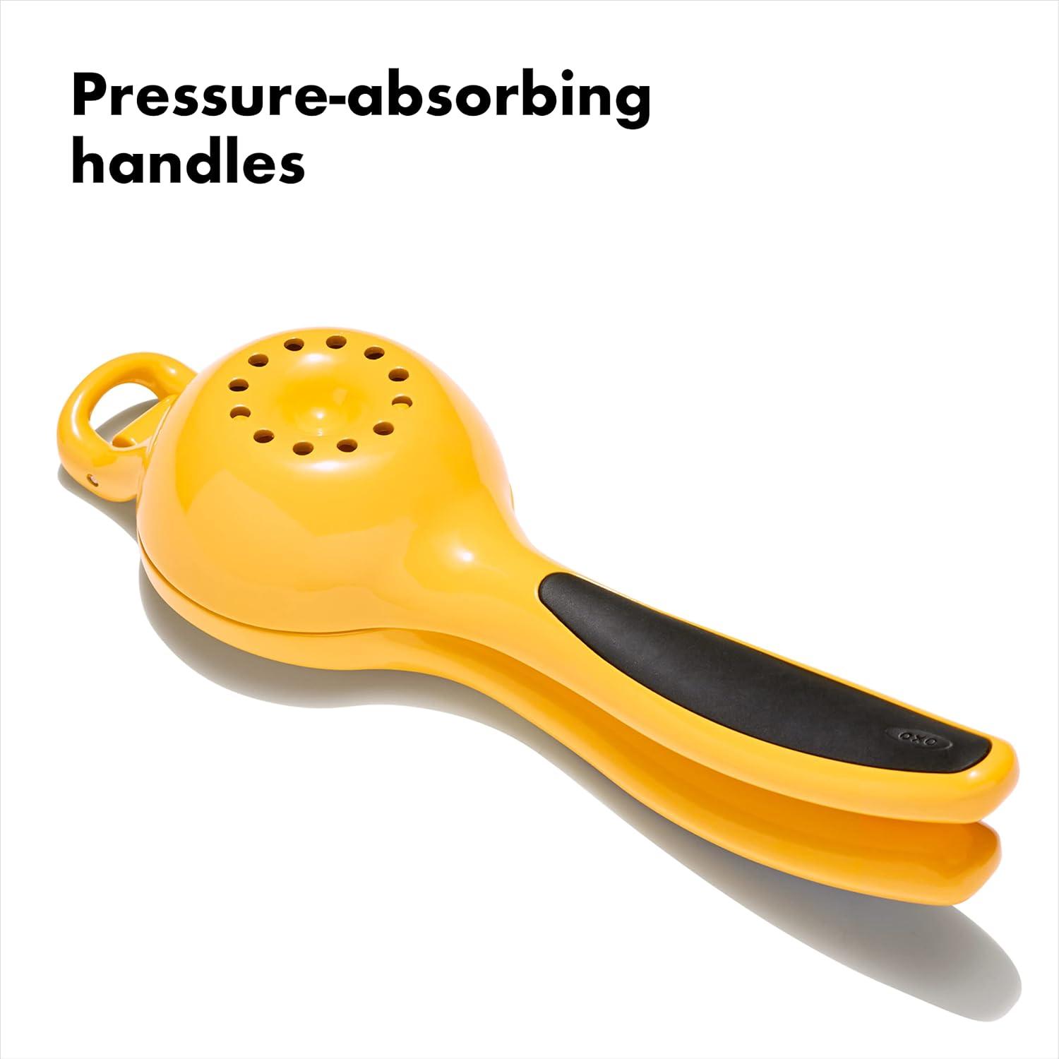 Yellow Plastic Manual Citrus Squeezer with Non-Slip Handle