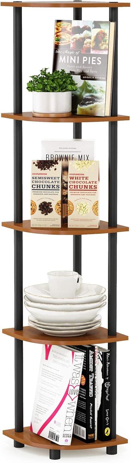 Black Corner 5-Tier Display Rack with Recycled PVC Tubes