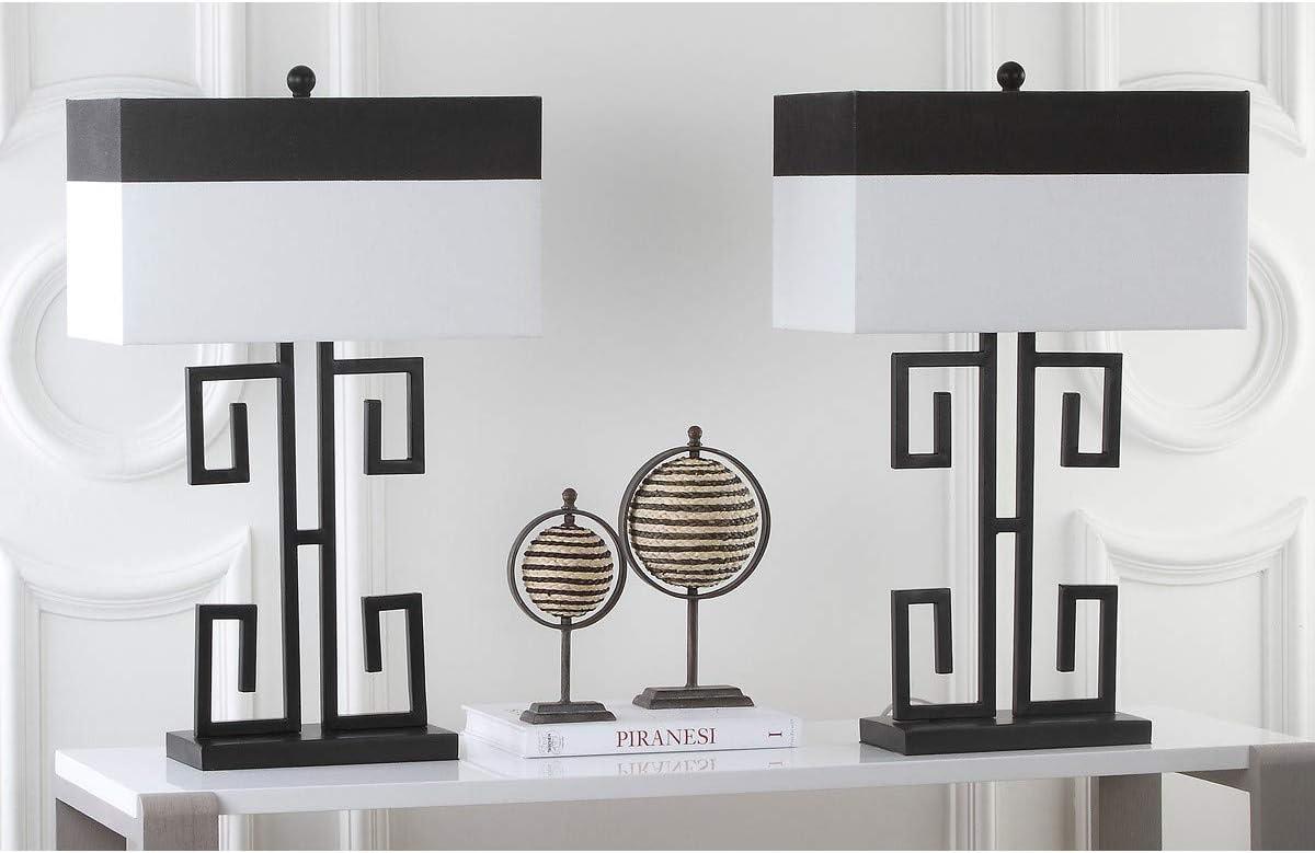 Greek Key Table Lamp (Set of 2) - 28 Inch Height - LIT4071 - Black - Safavieh