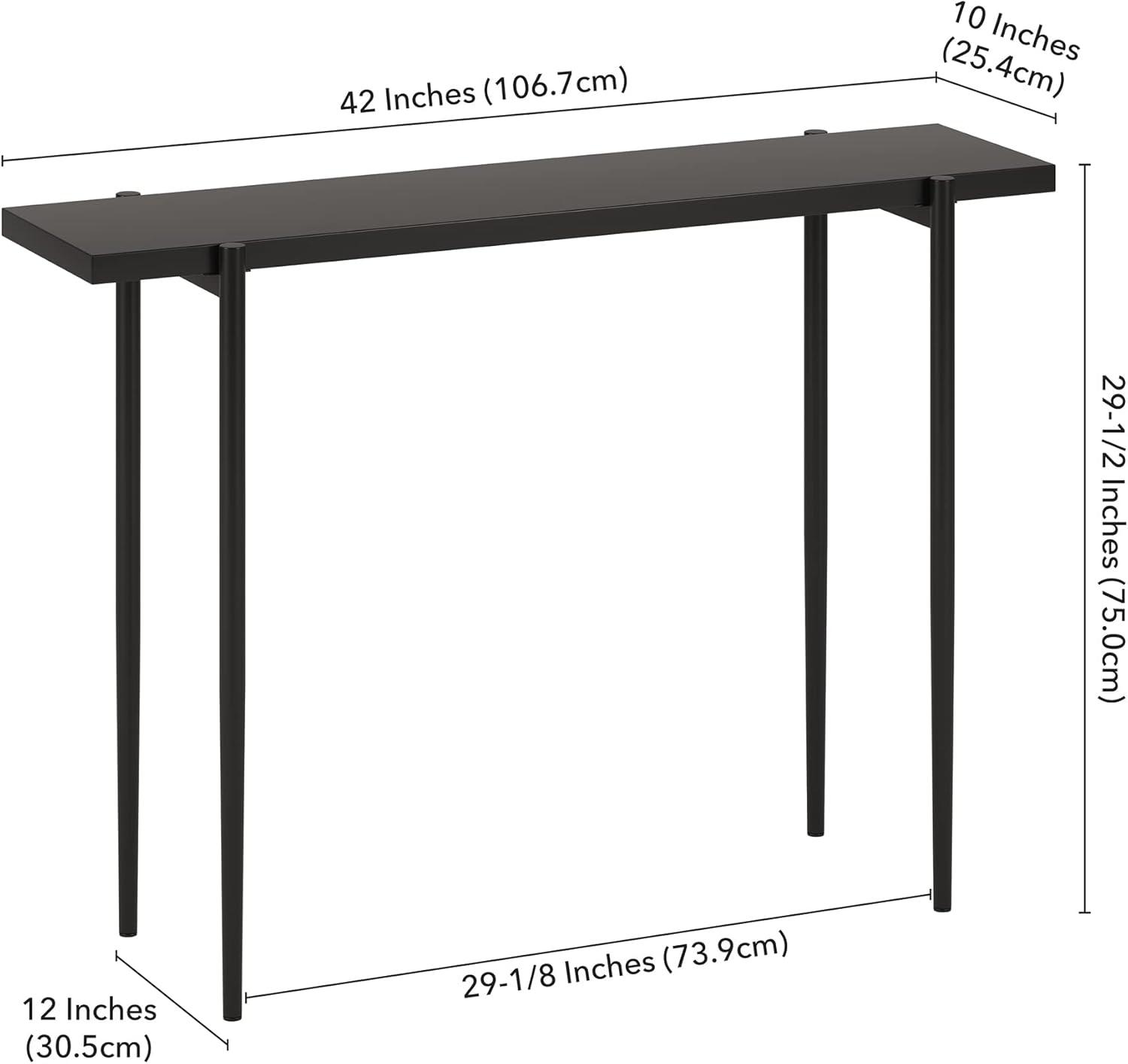 Evelyn&Zoe Wayne 42" Rectangular Console Table, Blackened Bronze